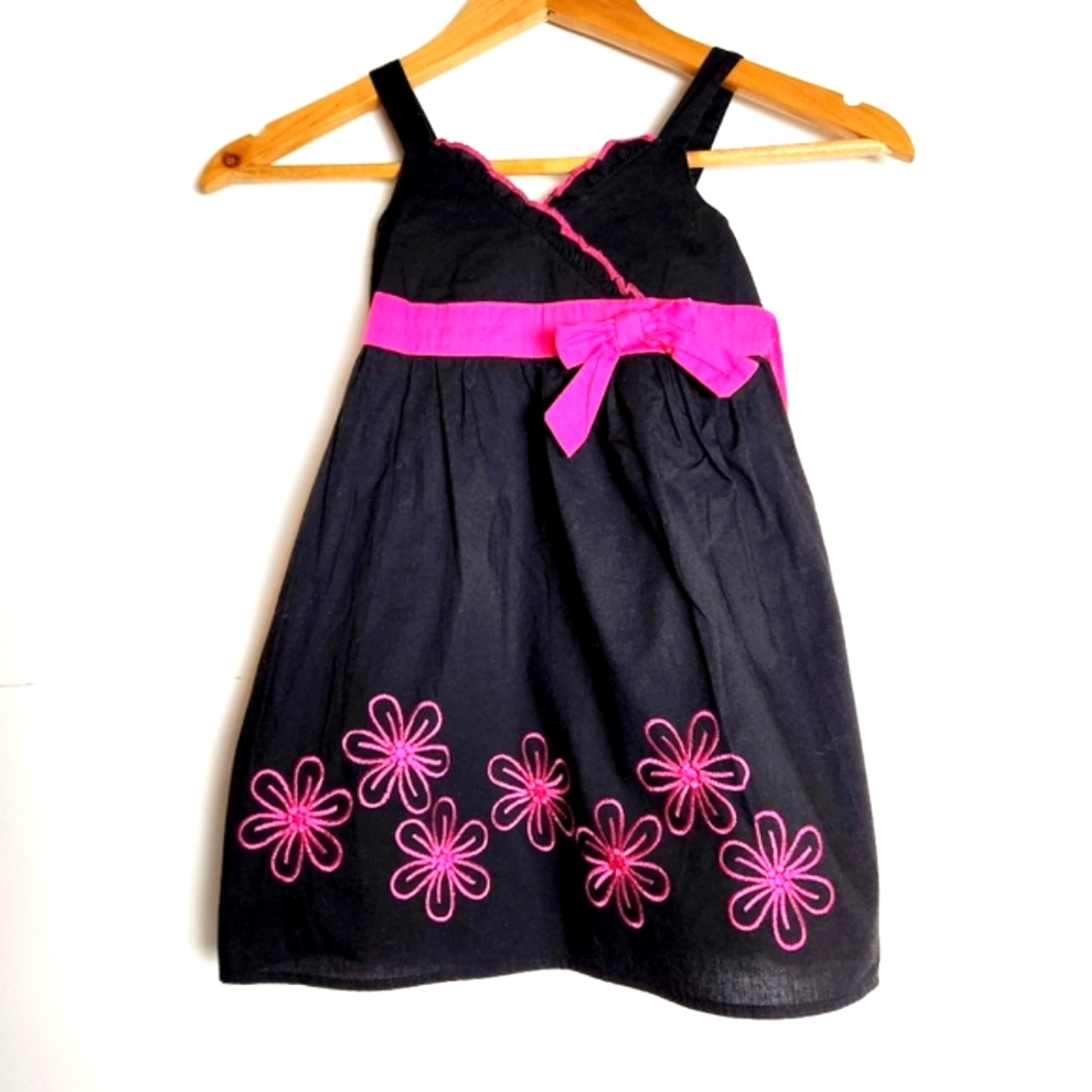 Pinky Brand girls pink and black summer dress size:5T